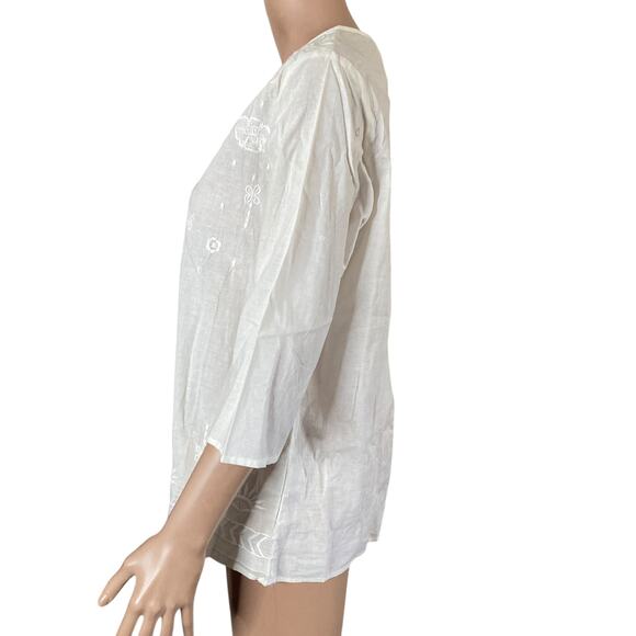 Chic Collection Shirt Womens Small White New - Picture 10 of 11